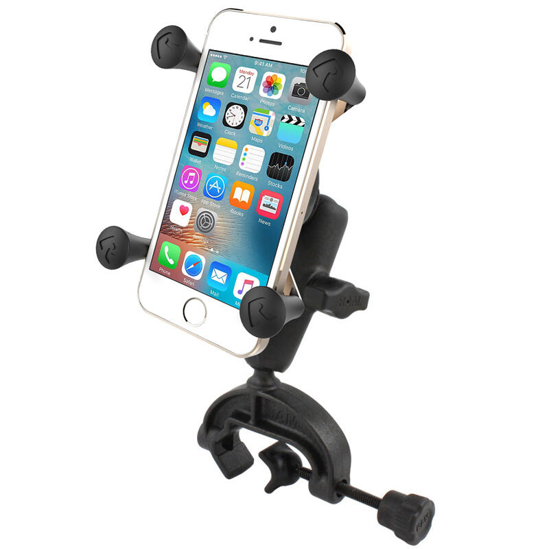 RAP-B-121-UN7U RAM® X-Grip® Phone Mount with Composite Yoke Clamp Base with iPhone
