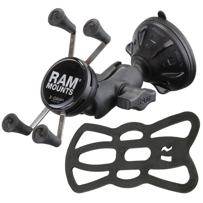 RAP-B-166-2-A-UN7U RAM® X-Grip® Phone Mount with RAM® Twist-Lock™ Low Profile Suction Base with tether