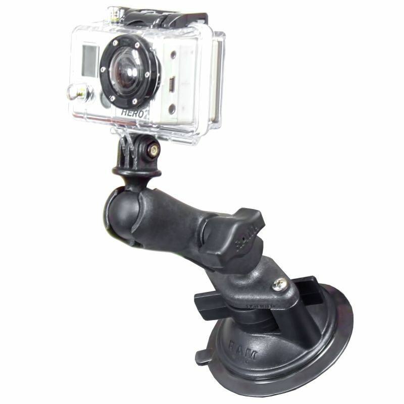 RAP-B-166-GOP1 - RAM® Twist-Lock™ Composite Suction Mount with Action Camera Adapter