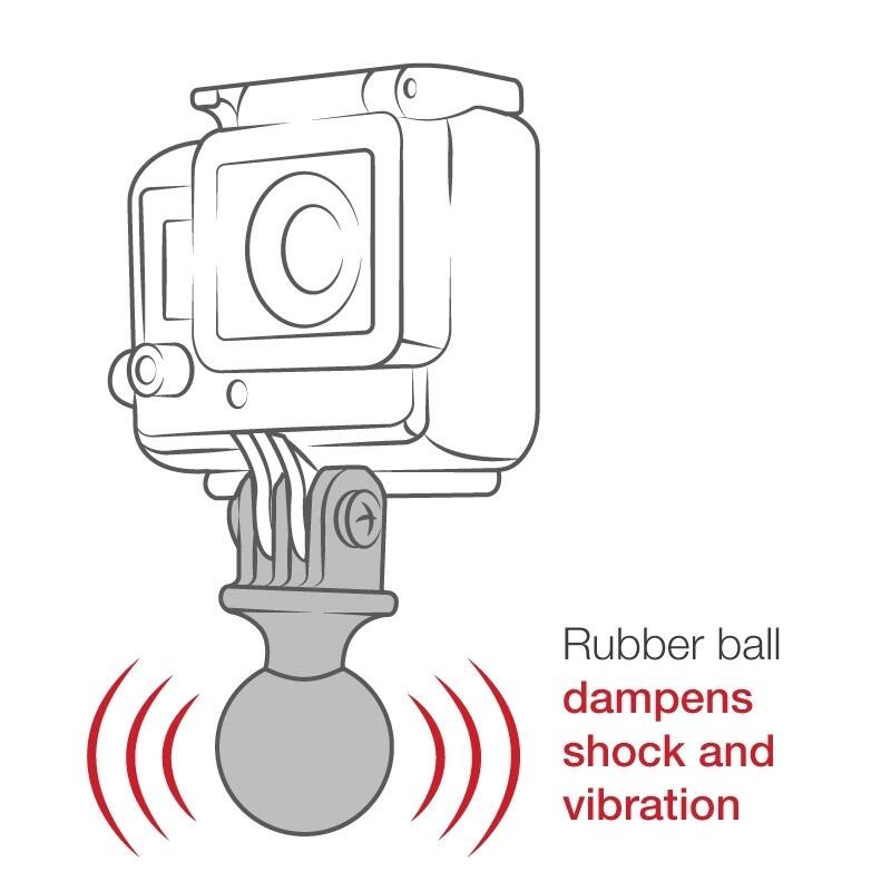 RAP-B-202U-GOP1 RAM Action Camera Universal Ball Adaptor vibration damping