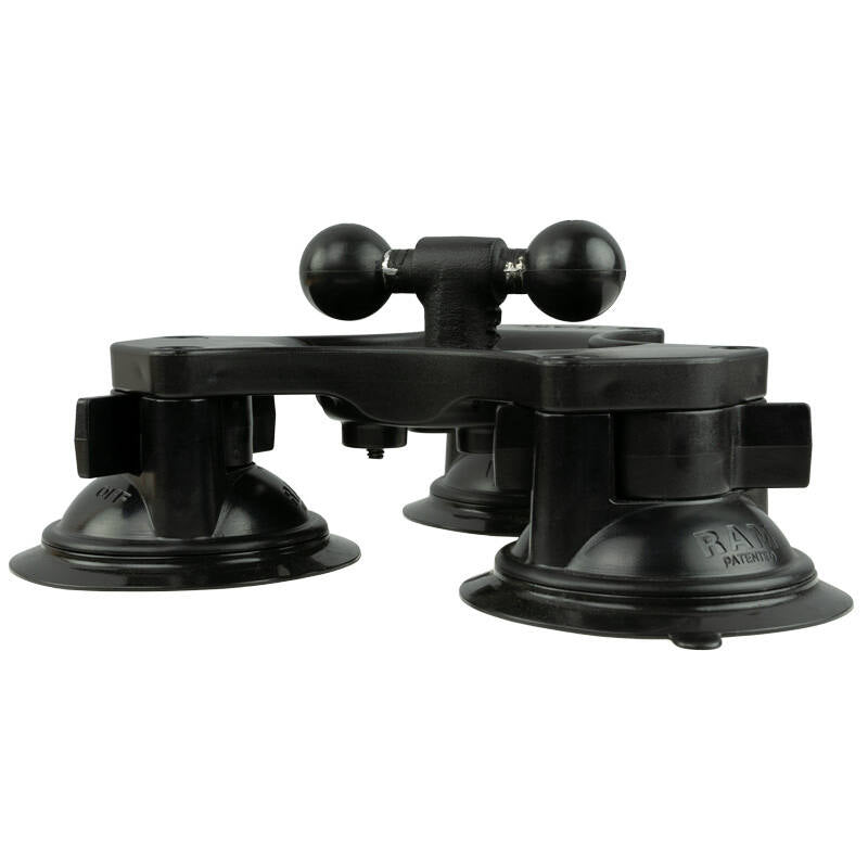 RAP-B-217-365-224-1U RAM® Twist-Lock™ Triple Suction Cup Double Ball Base from side