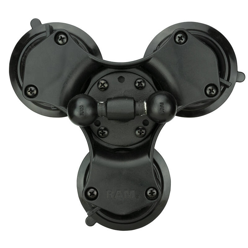 RAP-B-217-365-224-1U RAM® Twist-Lock™ Triple Suction Cup Double Ball Base from above