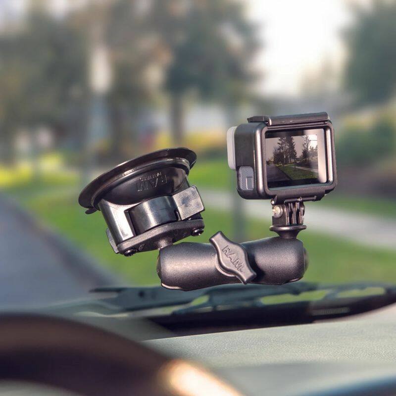 RAP-B-224-1U RAM® Twist-Lock™ Composite Suction Cup Base with Ball on windshield