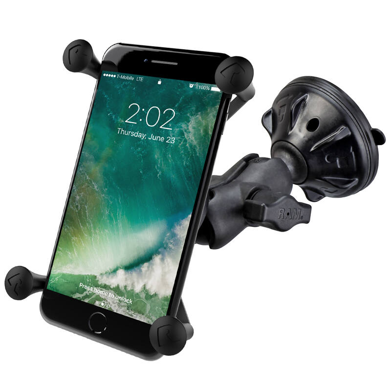 RAP-B-224-2-A-UN10U RAM® X-Grip® Large Phone Mount with Low-Profile Composite Suction Cup Base with iPhone