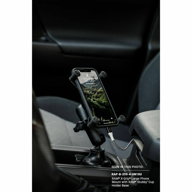 RAP-B-299-4-UN10U RAM® X-Grip® Large Phone / Phablet Mount with RAM® Stubby™ Cup Holder Base in car