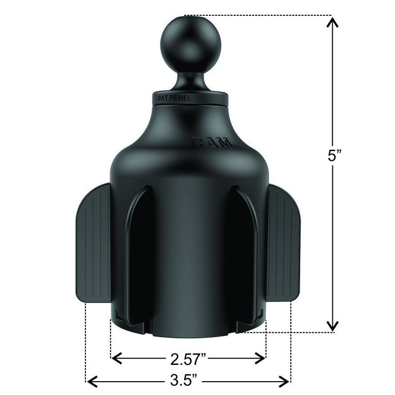 rap-b-299-4 stubby cup holder base dimensions