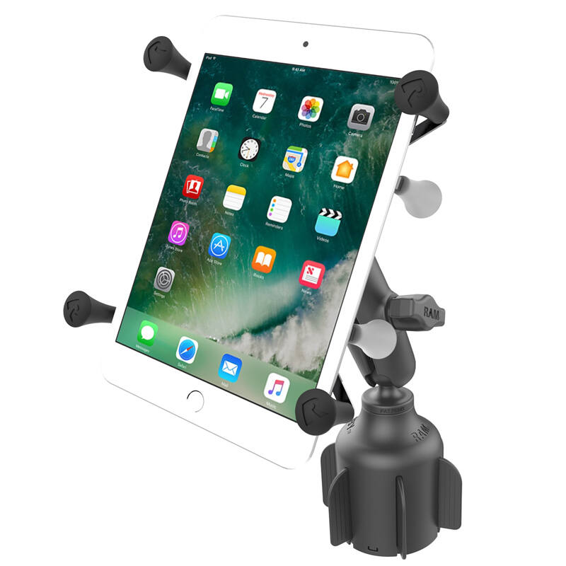 RAP-B-299-4-UN8U RAM® X-Grip® Tablet Mount with RAM® Stubby™ Cup Holder Base with tablet