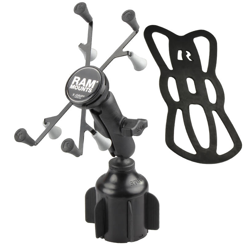 RAP-B-299-4-UN8U RAM® X-Grip® Tablet Mount with RAM® Stubby™ Cup Holder Base with tether