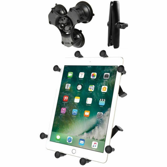 RAM X-Grip Universal Cradle for 9-11" Tablets with Triple Suction Cup Base