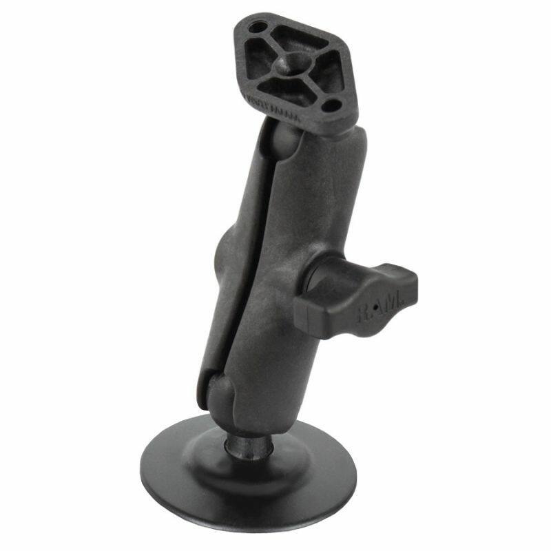 RAP-B-378-238U RAM® Flex Adhesive Double Ball Mount with Diamond Plate