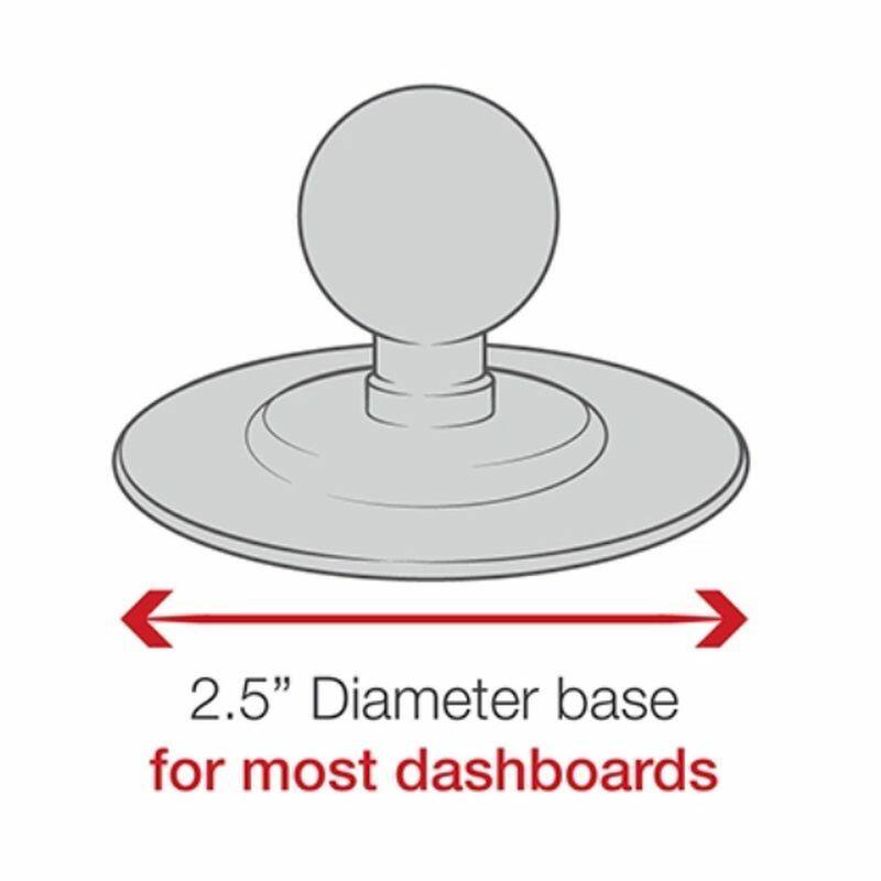 RAM® Flex Adhesive B Size Ball Base dimensions