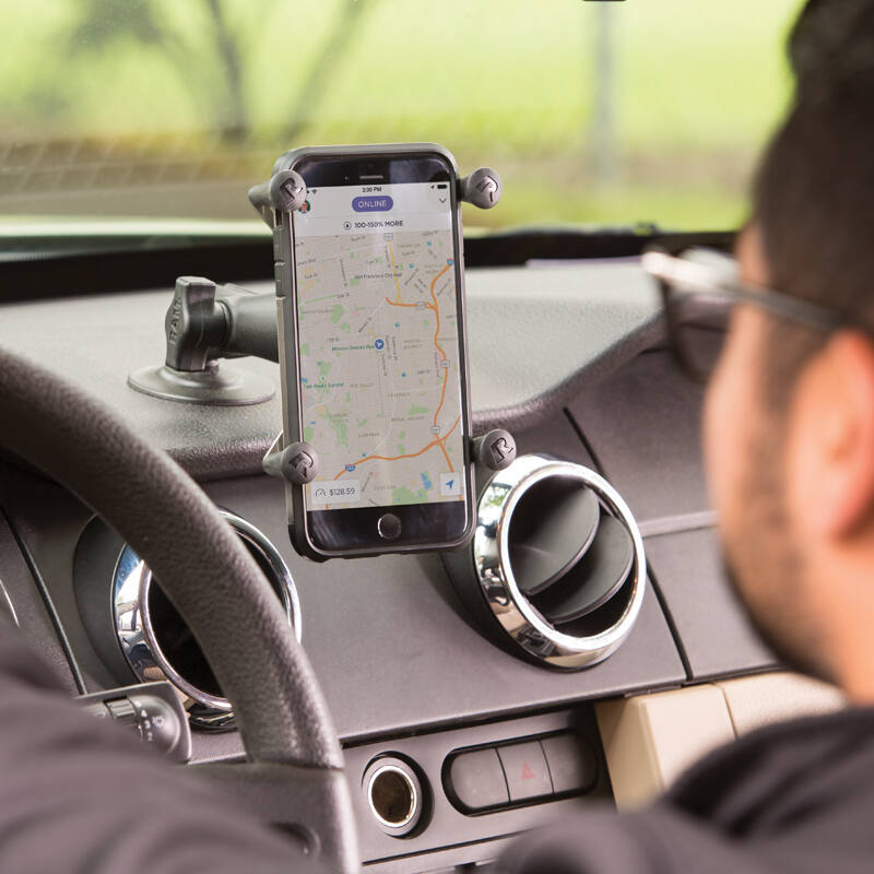 RAP-B-378-UN7U RAM® X-Grip® Phone Mount with Flex Adhesive Base in car