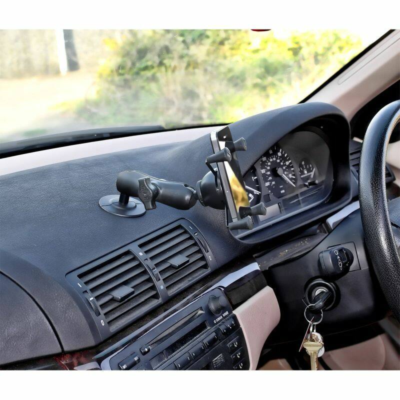 RAP-B-378-UN7U RAM® X-Grip® Phone Mount with Flex Adhesive Base on dashboard