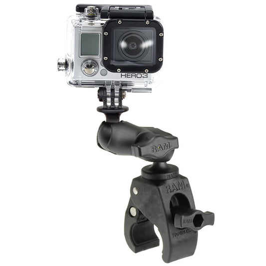 RAP-B-400-A-GOP1U RAM® Tough-Claw™ Small Clamp Mount with Universal Action Camera Adapter - Short Arm