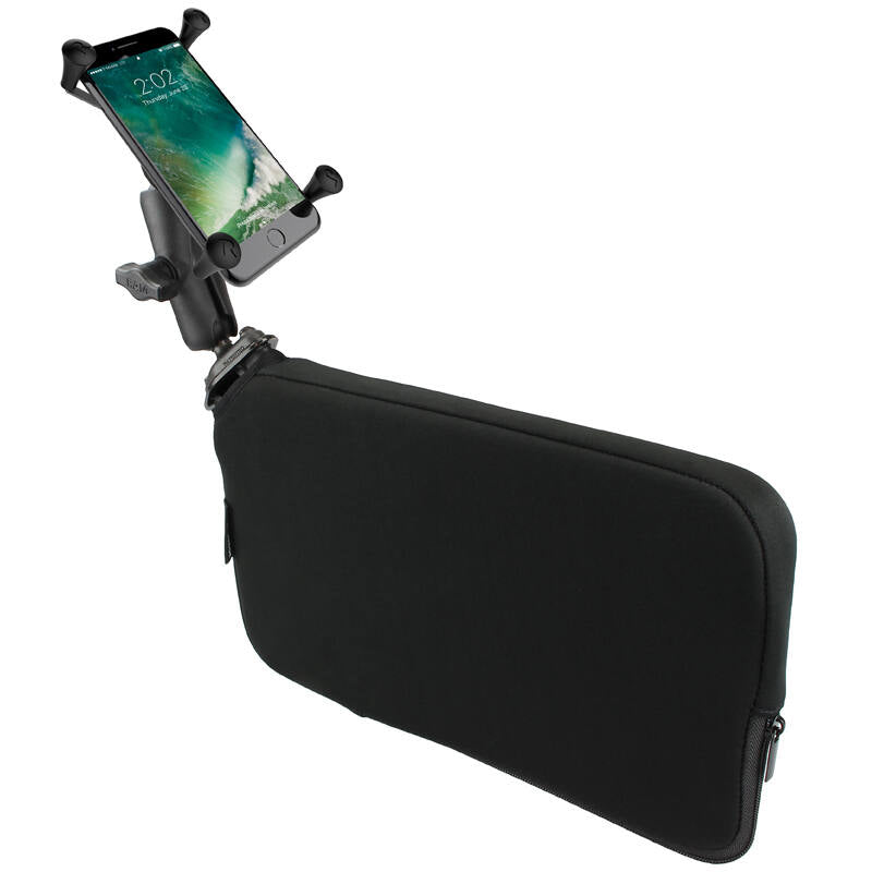 RAP-B-407-UN10U RAM® X-Grip® Large Phone Mount with RAM® Tough-Wedge™ Base with iPhone