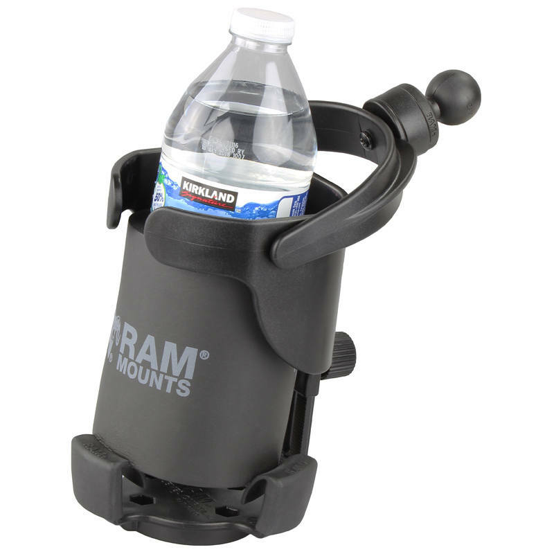 RAM-B-417B-C-201U RAM® Level Cup™ XL 32oz Drink Holder / Cup Holder with drink bottle