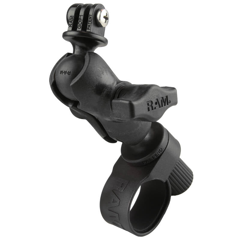 RAP-B-460-A-GOP1U RAM® Tough-Strap™ Double Ball Mount with Universal Action Camera Adapter - no camera