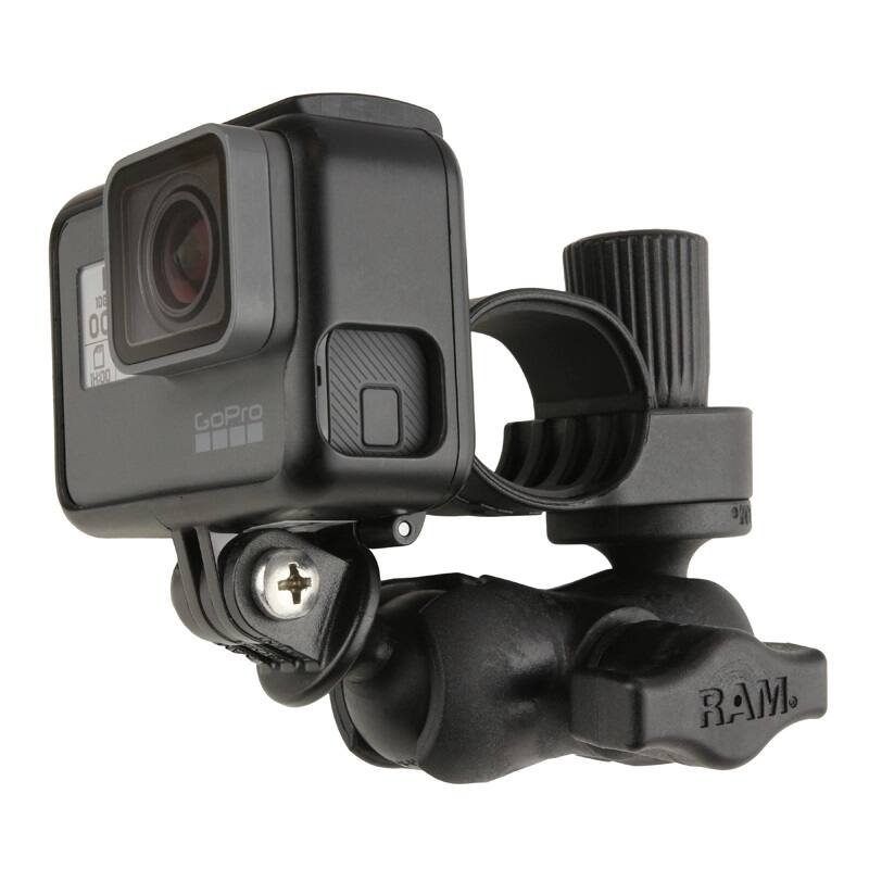 RAP-B-460-A-GOP1U RAM® Tough-Strap™ Double Ball Mount with Universal Action Camera Adapter