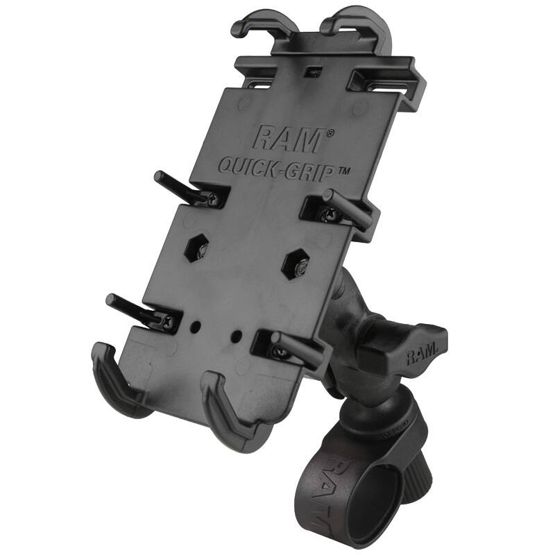 RAP-B-460-A-PD4U RAM® Quick-Grip™ XL Phone Mount with RAM® Tough-Strap™ Handlebar Base
