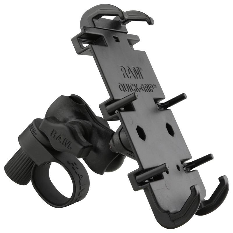 RAP-B-460-A-PD4U RAM® Quick-Grip™ XL Phone Mount with RAM® Tough-Strap™ Handlebar Base close up
