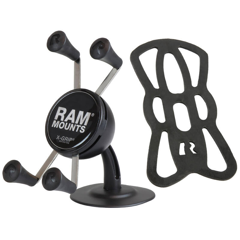 RAP-SB-180-UN7U Lil Buddy™ Adhesive Stick Base Mount with Universal X-Grip® Cell Phone Cradle with tether