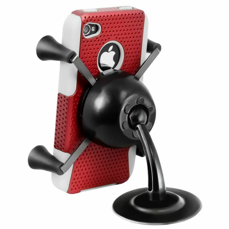 RAP-SB-180-UN7U Lil Buddy™ Adhesive Stick Base Mount with Universal X-Grip® Cell Phone Cradle from rear