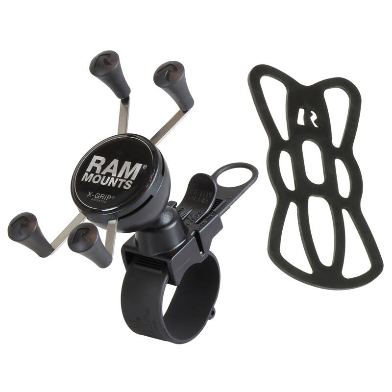 RAP-SB-187-UN7U RAM® X-Grip® Phone Mount with RAM® EZ-Strap™ Rail Mount with tether