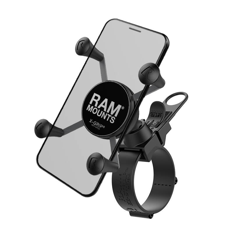 RAP-SB-187-UN7U RAM® X-Grip® Phone Mount with RAM® EZ-Strap™ Rail Mount