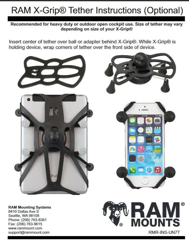 RAM® X-Grip® Tether for 7"-8" Tablet Mounts instructions