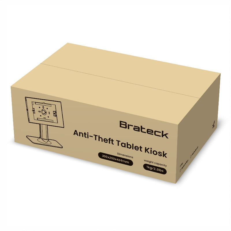 Brateck PAD34-03 anti-theft countertop tablet kiosk, matte white