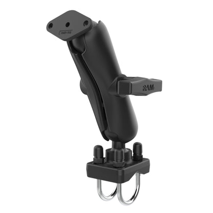 RAM® Double U-Bolt Rail Mount for Smaller Rails with Diamond Plate