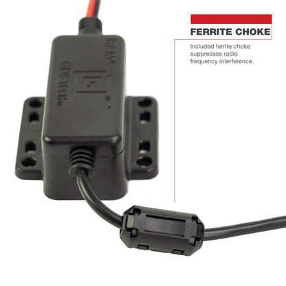 RAM-GDS-CHARGE-V8CU GDS hardwire charger showing bare wire input and USB Type-C output cable