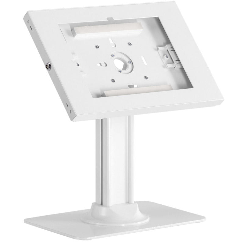 Brateck PAD34-03 anti-theft countertop tablet kiosk, matte white steel enclosure