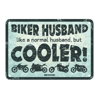 Oxford Garage Metal Sign: Biker Husband Cooler