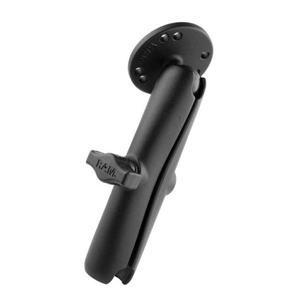 RAM Double Socket Arm with Round Base - B Series 1" Ball - Long length