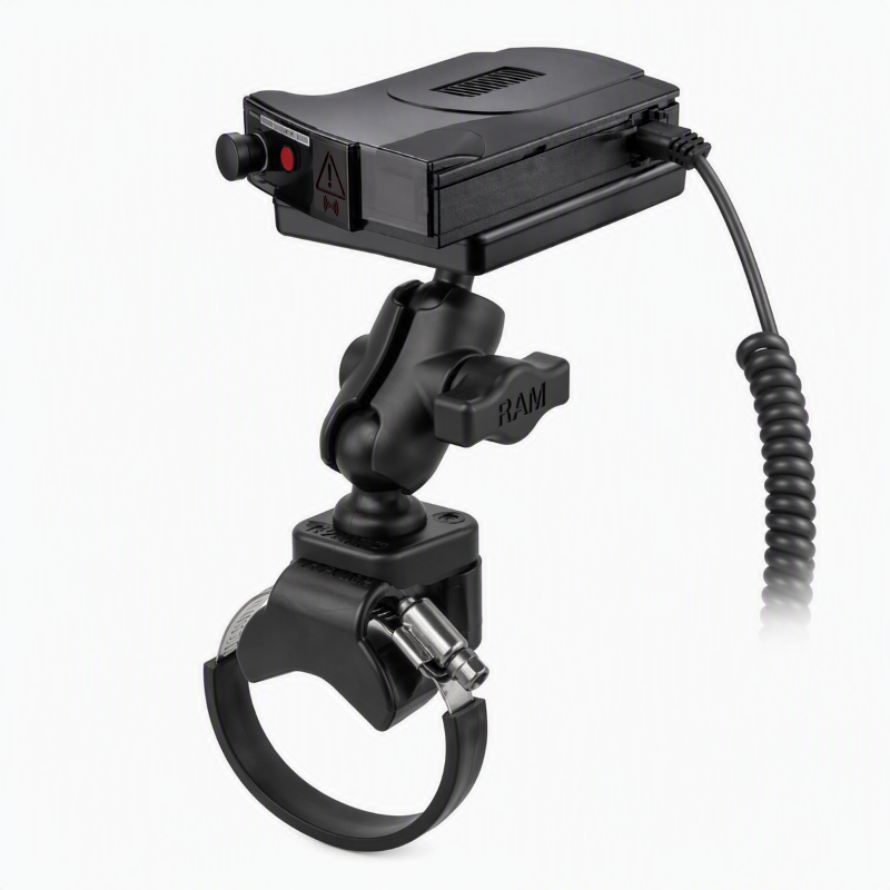 RAM-B-149Z-2-A-300-1U RAM Handlebar Strap / U-Bolt Mount with Magnetic Power Plate III Radar Detector Holder
