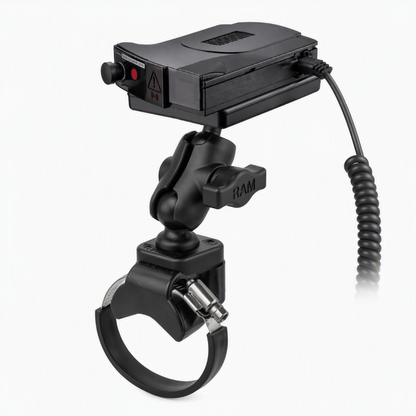 RAM-B-149Z-2-A-300-1U RAM Handlebar Strap / U-Bolt Mount with Magnetic Power Plate III Radar Detector Holder
