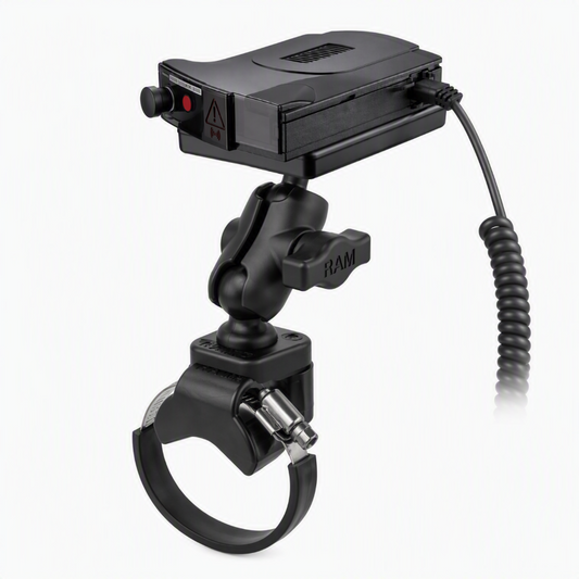 RAM-B-149Z-2-A-300-1U RAM Handlebar Strap / U-Bolt Mount with Magnetic Power Plate III Radar Detector Holder