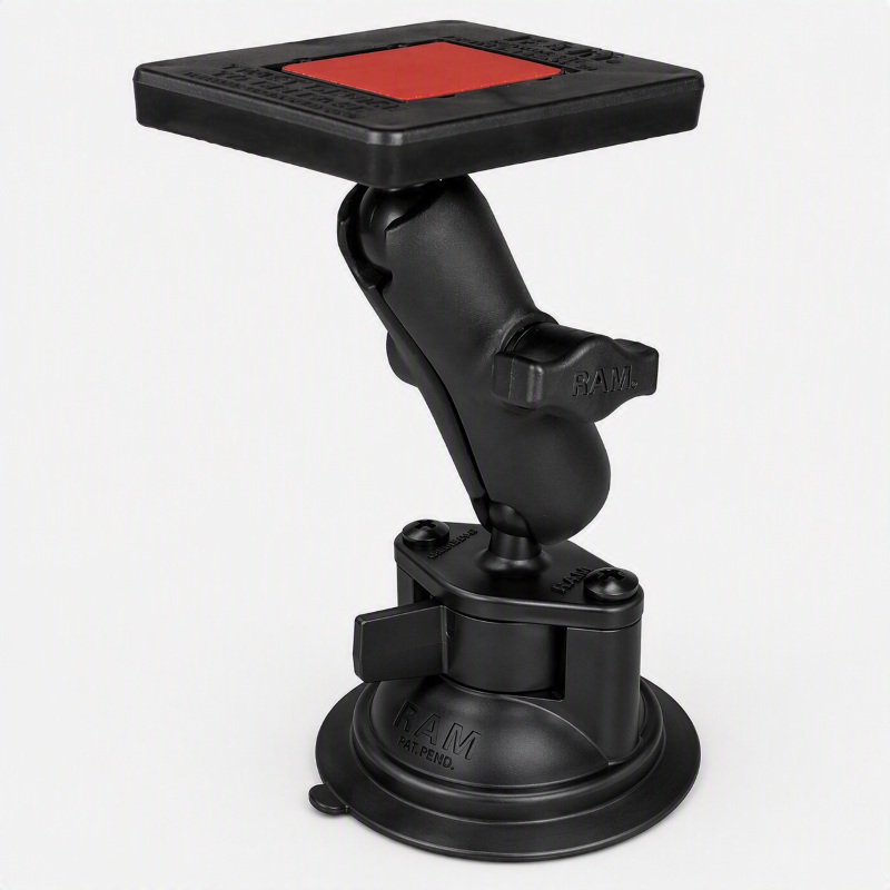 RAM-B-166-300U – RAM Power Plate III Radar Detector Mount with Suction Cup Base  and Medium Arm