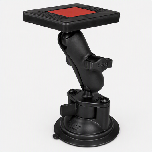 RAM-B-166-300U – RAM Power Plate III Radar Detector Mount with Suction Cup Base  and Medium Arm
