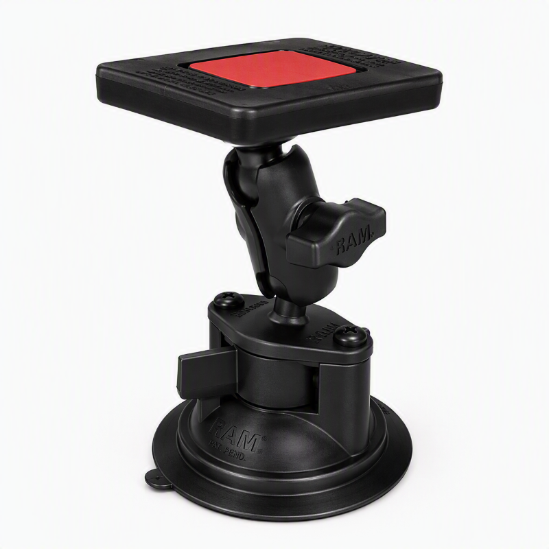 RAM-B-166-A-300U – RAM Power Plate III Radar Detector Mount with Suction Cup Base  with Short Arm