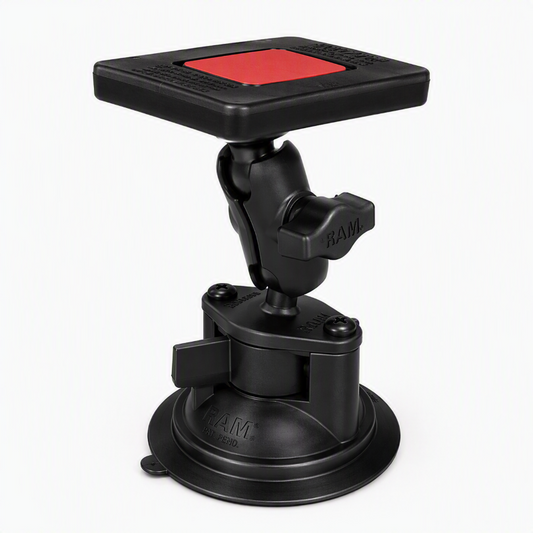 RAM-B-166-A-300U – RAM Power Plate III Radar Detector Mount with Suction Cup Base  with Short Arm