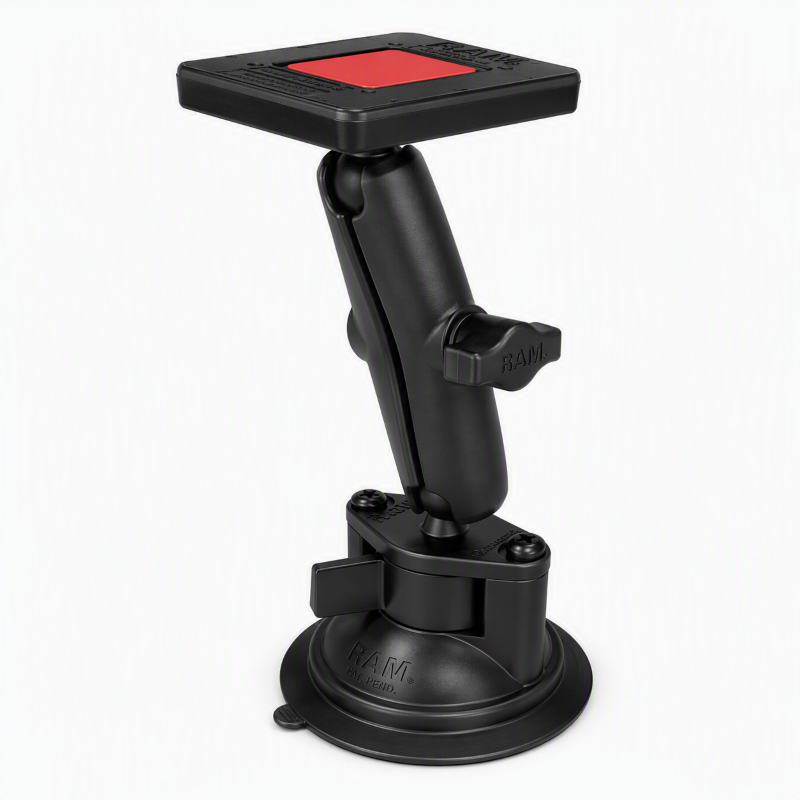 RAM-B-166-C-300U – RAM Power Plate III Radar Detector Mount with Suction Cup Base with Long Arm
