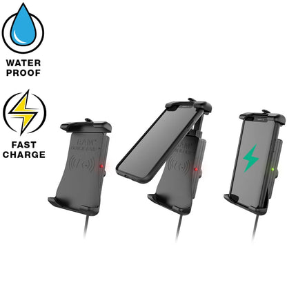 RAM-B-166-UN14W-1 Quick-Grip 15W waterproof wireless charging suction cup mount