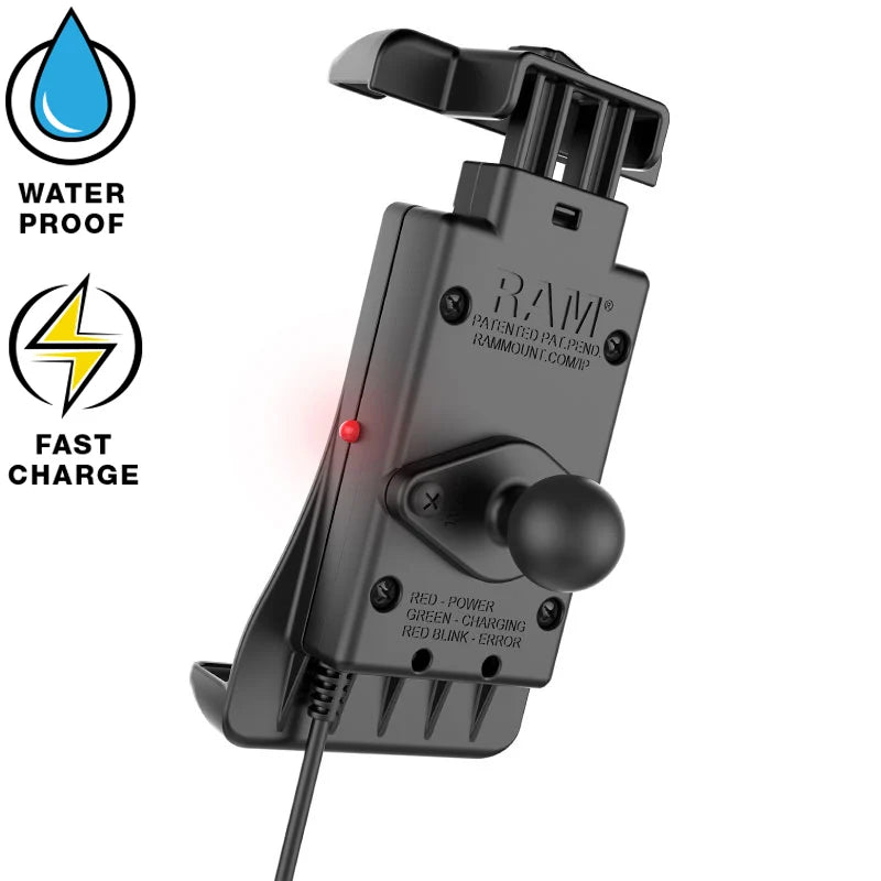 RAM-B-166-UN14W-1 Quick-Grip 15W waterproof wireless charging suction cup mount