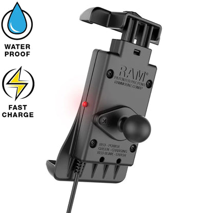 RAM-B-166-UN14W-1 Quick-Grip 15W waterproof wireless charging suction cup mount