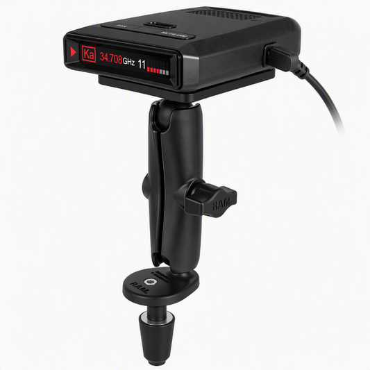 RAM-B-176-C-300-1U – RAM Power Plate III Radar Detector Mount with Fork Stem Base (Long Arm)