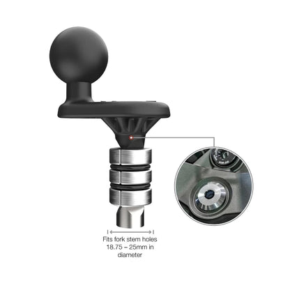 RAM® Motorcycle Fork Stem Wedge Ball Base - 19-25mm Holes
