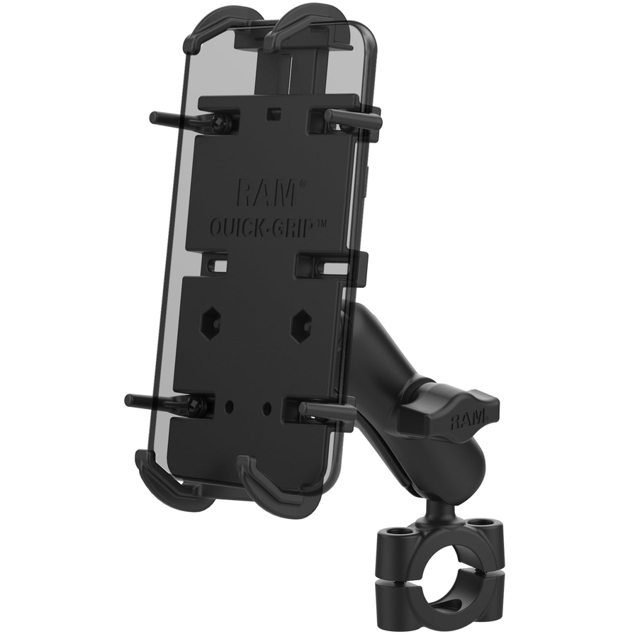 RAM Quick-Grip Universal XL Phone Cradle - with Torque Base (Medium Bars) & Medium Arm