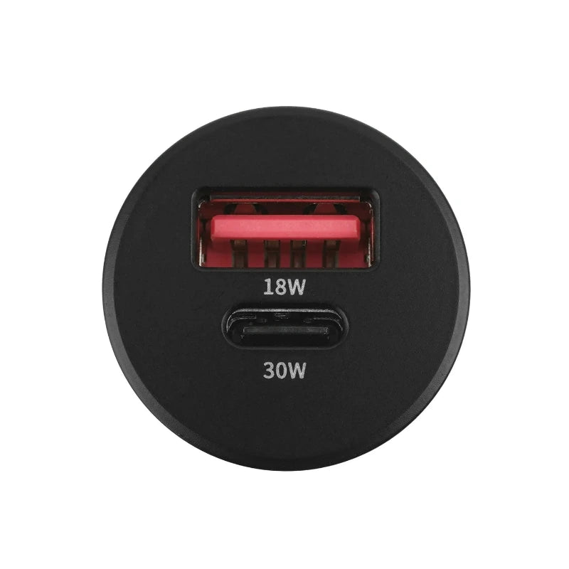 RAM GDS Cigarette Charger - 2-Port Type-C and Type A - low profile